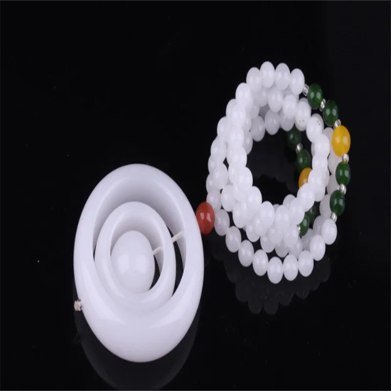 Hand-Carved Jade Mother-Child Necklace Pendant Accessory