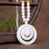 Hand-Carved Jade Mother-Child Necklace Pendant Accessory