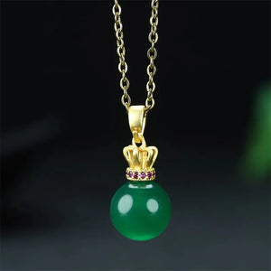 Hand-Carved Copper Plated 24K Luck Necklace Pendant