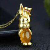 24k Copper Plated Zodiac Rabbit Necklace Pendant