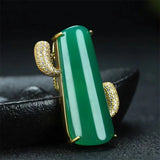 Hand-Carved Jade Green Cactus Necklace Pendant - Luck Gift