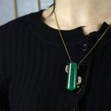 Hand-Carved Jade Green Cactus Necklace Pendant - Luck Gift