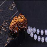 Hand-Carved Jade Money Pixiu Necklace Pendant for Luck Amulet