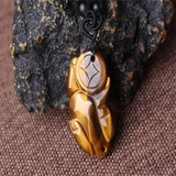 Hand-Carved Jade Money Pixiu Necklace Pendant for Luck Amulet