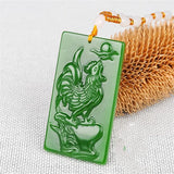 Hand-Carved Zodiac Chicken Tricolor Necklace Pendant Men Women Luck