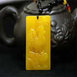 Hand-Carved Zodiac Chicken Tricolor Necklace Pendant Men Women Luck