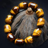 Tiger Eye Stone Bracelet Jewelry Men Women Barrel Bead