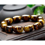Tiger Eye Stone Bracelet Jewelry Men Women Barrel Bead