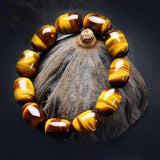 Tiger Eye Stone Bracelet Jewelry Men Women Barrel Bead