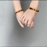 Tiger Eye Stone Bracelet Jewelry Men Women Barrel Bead