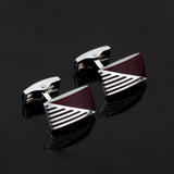 Red Clover Hexagon Stripe Cufflinks Mens Jewelry