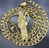 Stainless Steel Santa Muerte Pendant with Chain