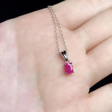 Natural Ruby 925 Silver Women's Pendant