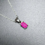 Natural Ruby 925 Silver Women's Pendant
