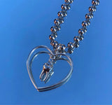 Geometric Hollow Peach Heart Necklace