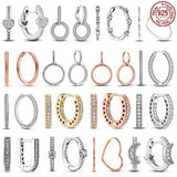 925 Silver Heart Shaped Round Earrings DIY Jewelry