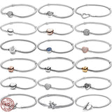 925 Sterling Silver Buckle Bracelet for Charm Beaded DIY