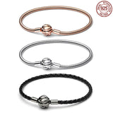 925 Silver Tricolor Knot Snake Bone Chain Bracelet for DIY Jewelry