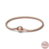 925 Silver Tricolor Knot Snake Bone Chain Bracelet for DIY Jewelry