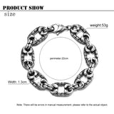 Stainless Steel Pig Nose Bracelet Retro Punk Chain Bracelet