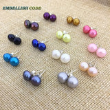 Freshwater Cultured Pearl Stud Earrings in Various Colors