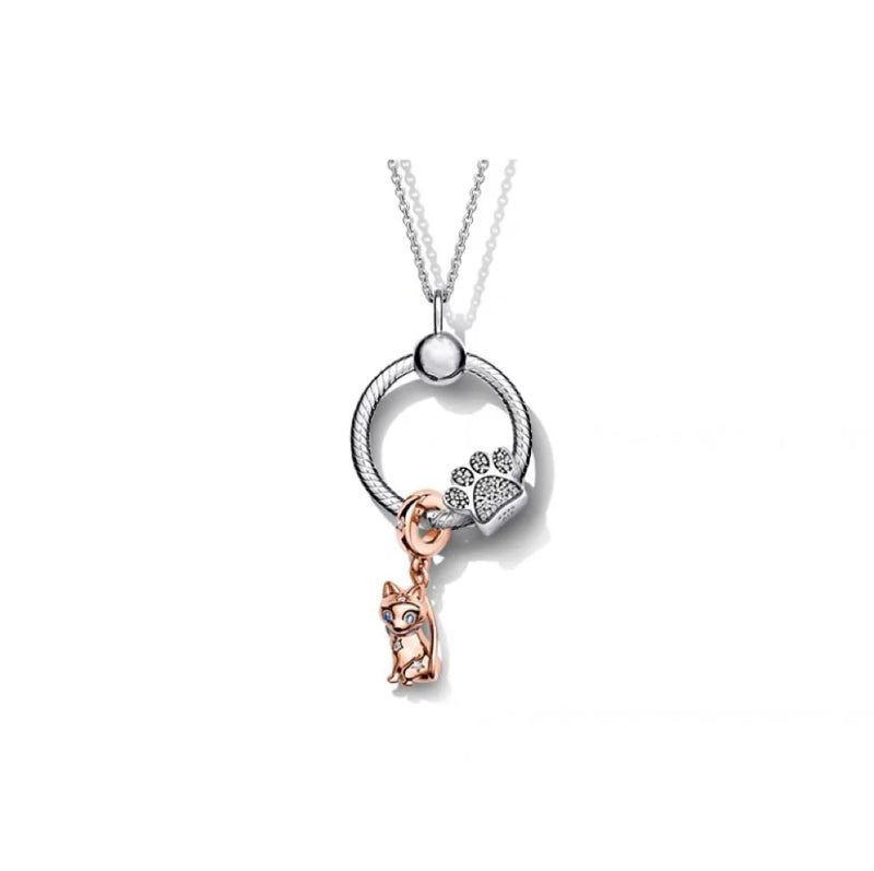 100% 925 Sterling Silver Pando Charm Necklace Gifting for Women