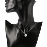 925 Sterling Silver Ball Necklace & Stud Earrings Set