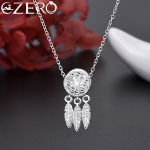 925 Silver Pretty Ball Necklace Stud Earrings Jewelry Set