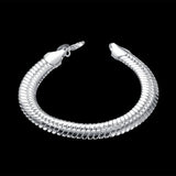 925 Silver 10MM Snake Bone Bracelet for Men & Women