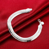 925 Silver 10MM Snake Bone Bracelet for Men & Women