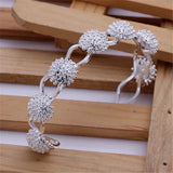 Fireworks Bangles 925 Sterling Silver Cuff Bracelet for Women