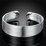 925 Silver Cuff Bracelets for Women Wedding Party Jewelry Christmas