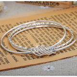925 Sterling Silver Three Circles Bangle Bracelet for Women