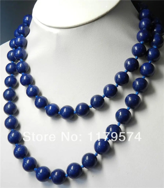 AAA+ 8mm Lapis Lazuli Round Beads Necklace 36 Inches