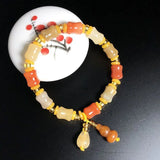 Hotan Jade Silk Jade Bamboo Bracelet Women's Heart-shaped