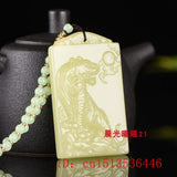 Hotan Jade Zodiac Tiger Pendant Amulet Natural Necklace Carved Jewelry