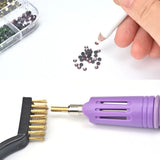 Hotfix Rhinestone Applicator Kit DIY Hot Fix Tool with 7 Tips Tweezers Stand