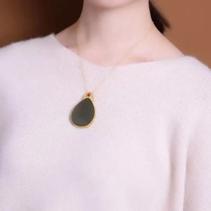 Hotian Jade Pendant Mother Necklace Female Temperament Middle-Aged Sweater Chain