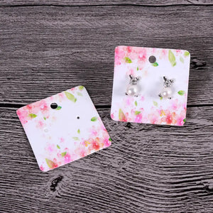 100pcs 5X5CM Earrings Display Jewelry Colorful Card Organizer Tags