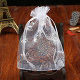 100pcs Small Organza Bags 9x12cm Christmas Drawstring Gift Bag