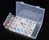 28 Slots Clear Plastic Beads Holder Portable Storage Box