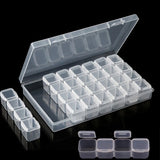 28 Slots Clear Plastic Beads Holder Portable Storage Box