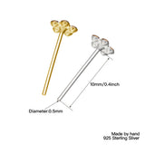 925 Silver Flower Nose Stud Body Piercing Jewelry