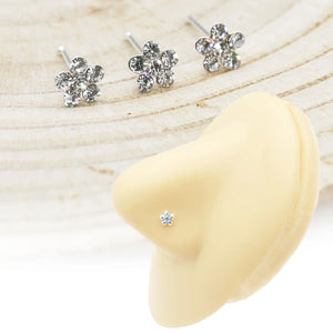 925 Silver Flower Nose Stud Body Piercing Jewelry