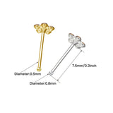 925 Silver Flower Nose Stud Body Piercing Jewelry