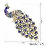Sapphire Crystal Peacock Brooch Pin Jewelry