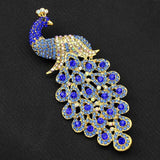 Sapphire Crystal Peacock Brooch Pin Jewelry