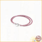 High Braided Leather Bracelet for Charm Bracelet, Women's Jewelry