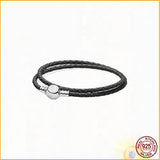 High Braided Leather Bracelet for Charm Bracelet, Women's Jewelry
