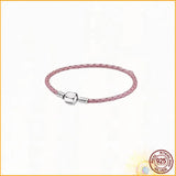 High Braided Leather Bracelet for Charm Bracelet, Women's Jewelry